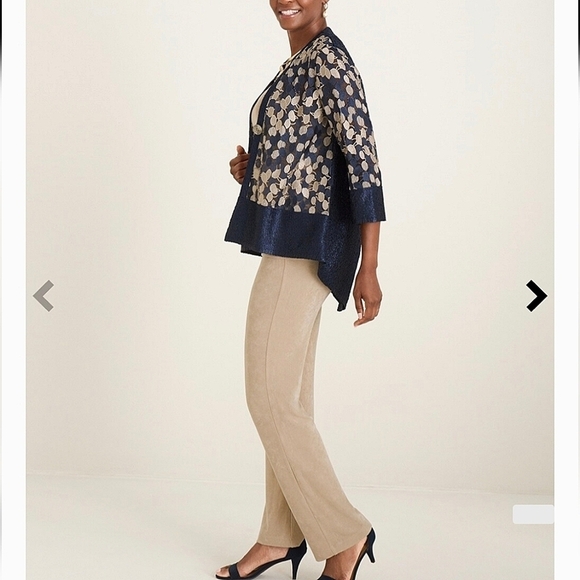 Chico's-Jacket Travelers Collection Blue Trapeze-Size 1 (8/10 Medium) - Picture 3 of 17